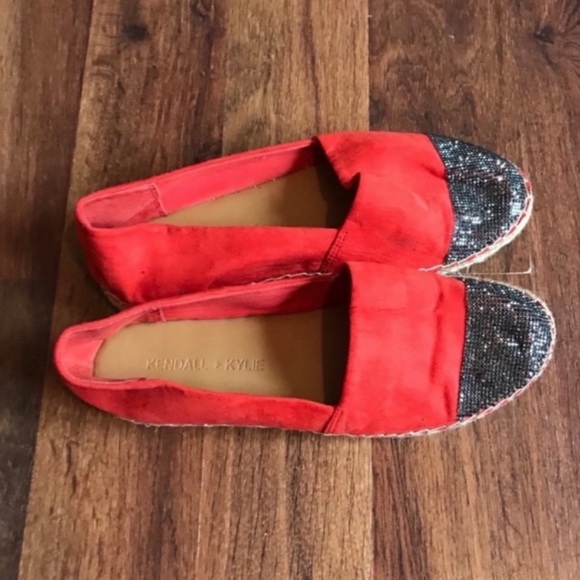 Kendall & Kylie sequined toe espadrille flat sz 8.5 - Picture 3 of 5